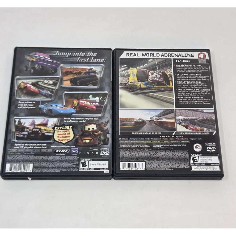 PS2 Racing Lot Disney Pixar Cars & EA Sports NASCAR 07 Complete CIB w Manual